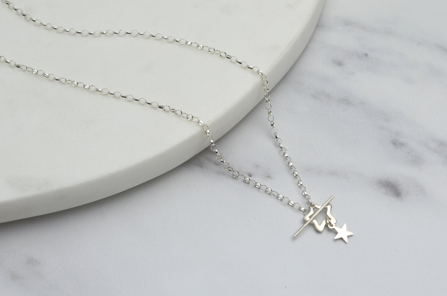 Sterling Silver Star Toggle Necklace