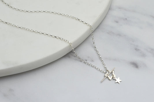 Sterling Silver Star Toggle Necklace