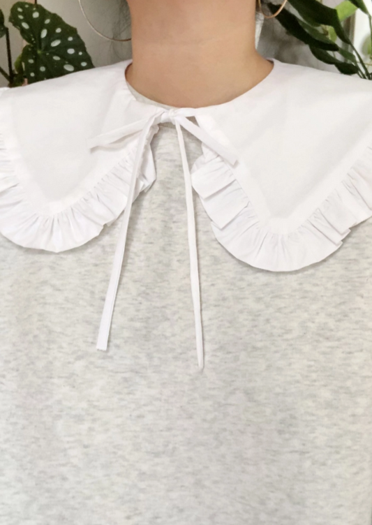 White Cotton Removable Collar