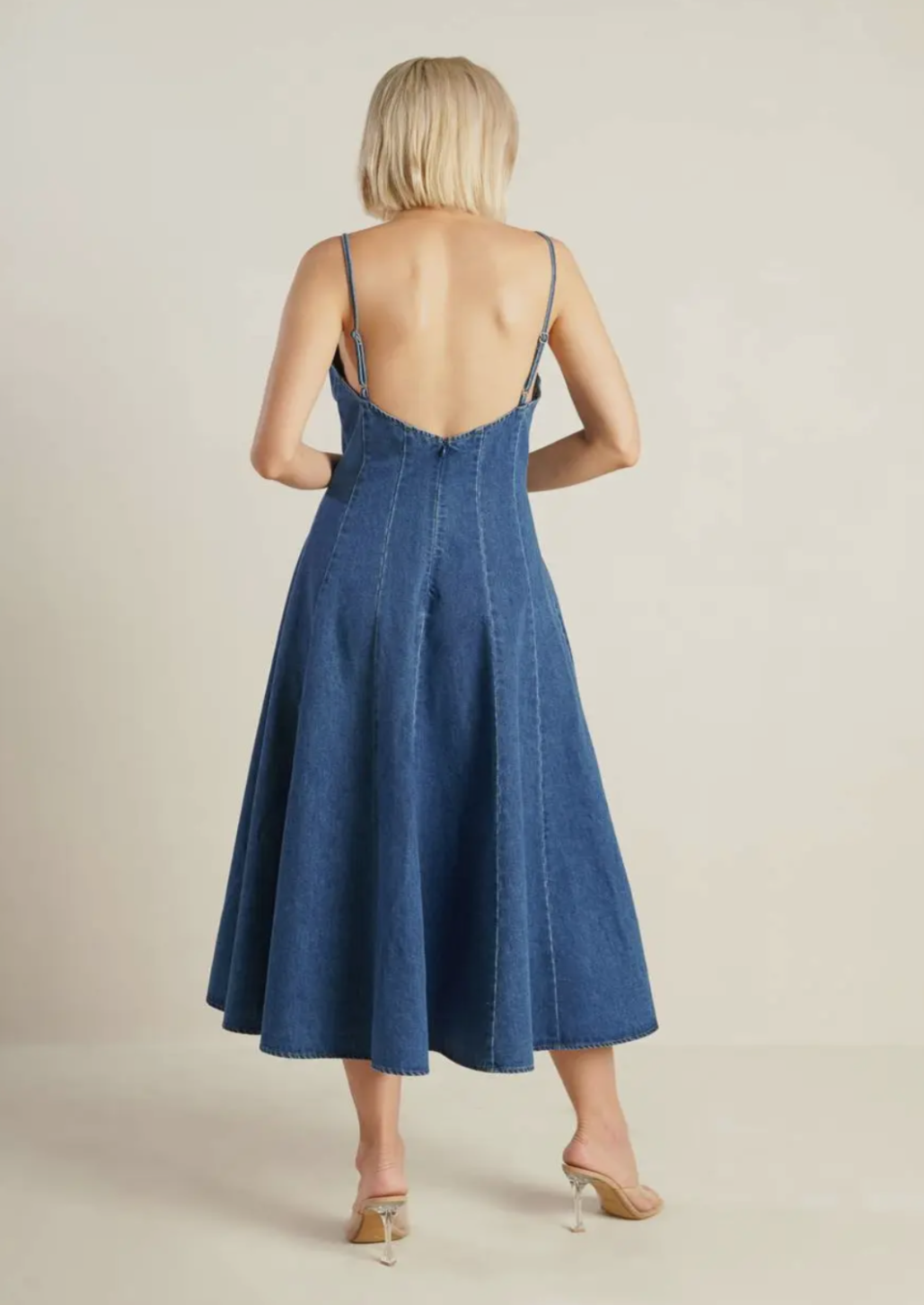 Washed Denim Maxi Dress
