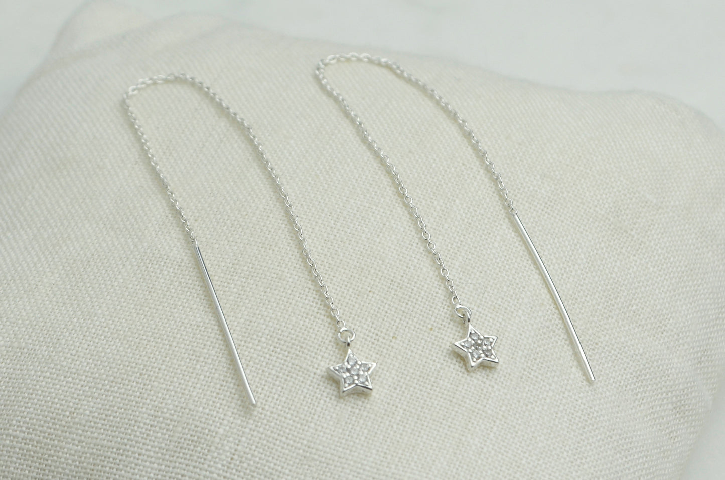 Sterling Silver Star Ear Threads