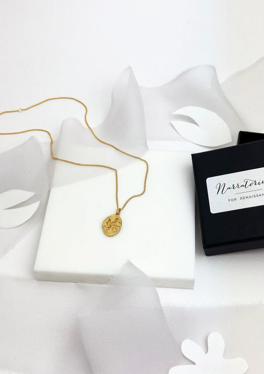 Pressed Bluebell Wild Flower Gold Plated Necklace