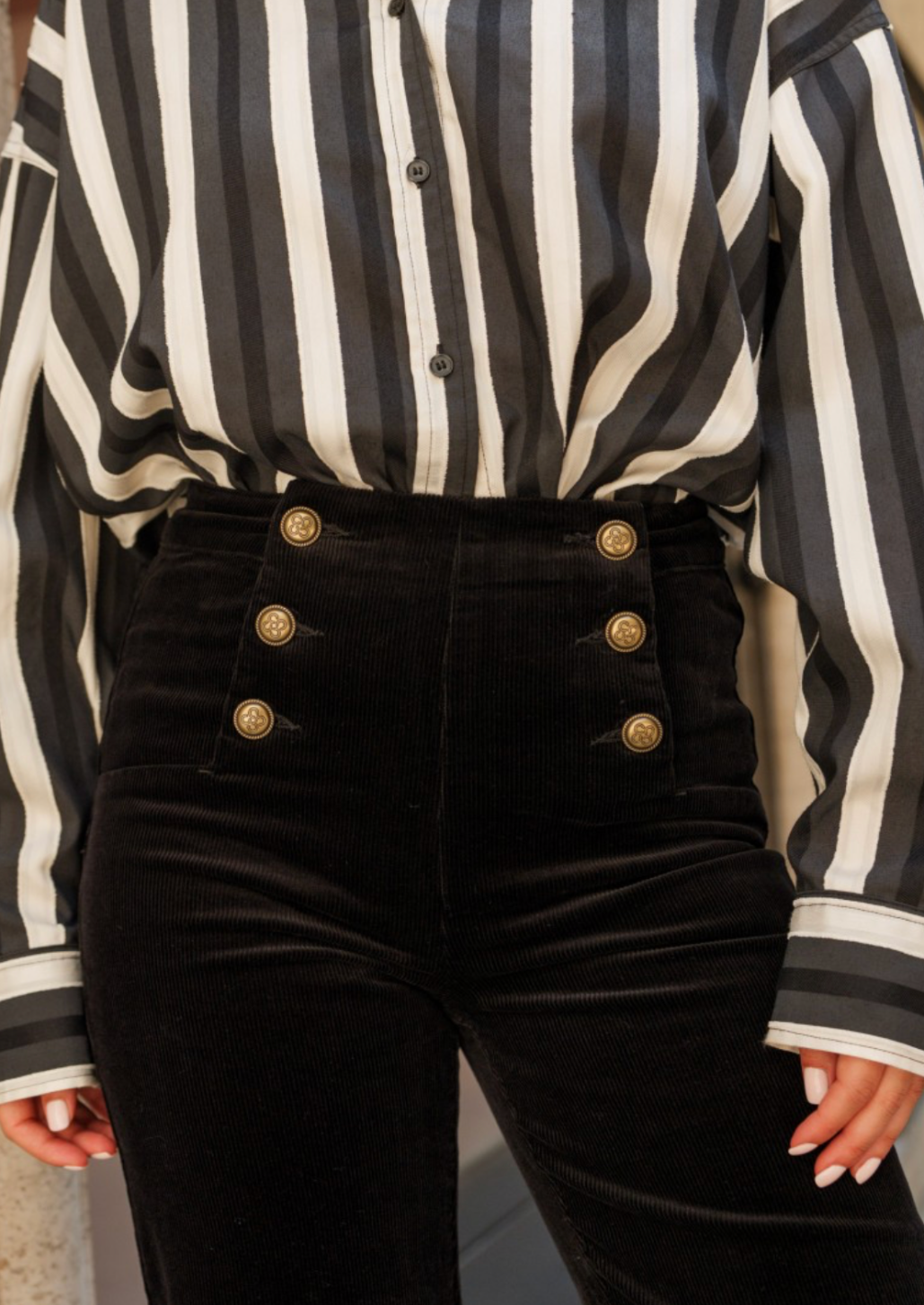 Black Cord Victorine Wide Leg