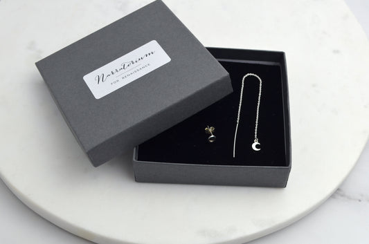 Sterling Silver Mismatch Crescent Moon Earrings