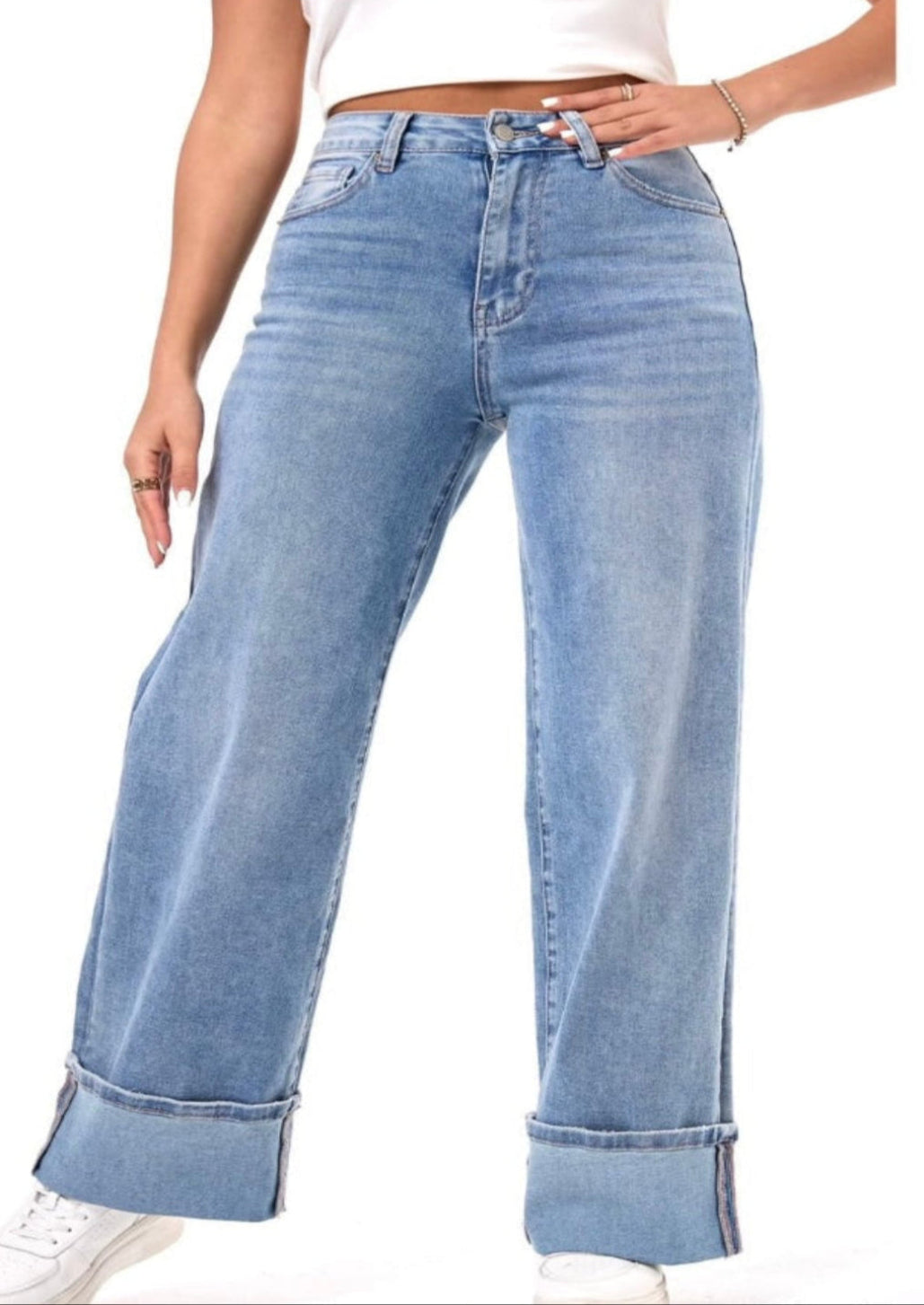 Dad Fit Turn Up Jeans