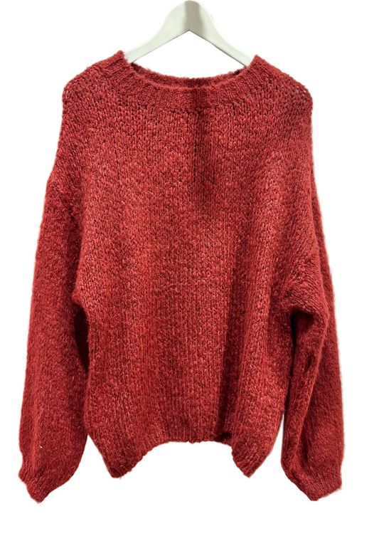 Burgundy Oversized Jumper