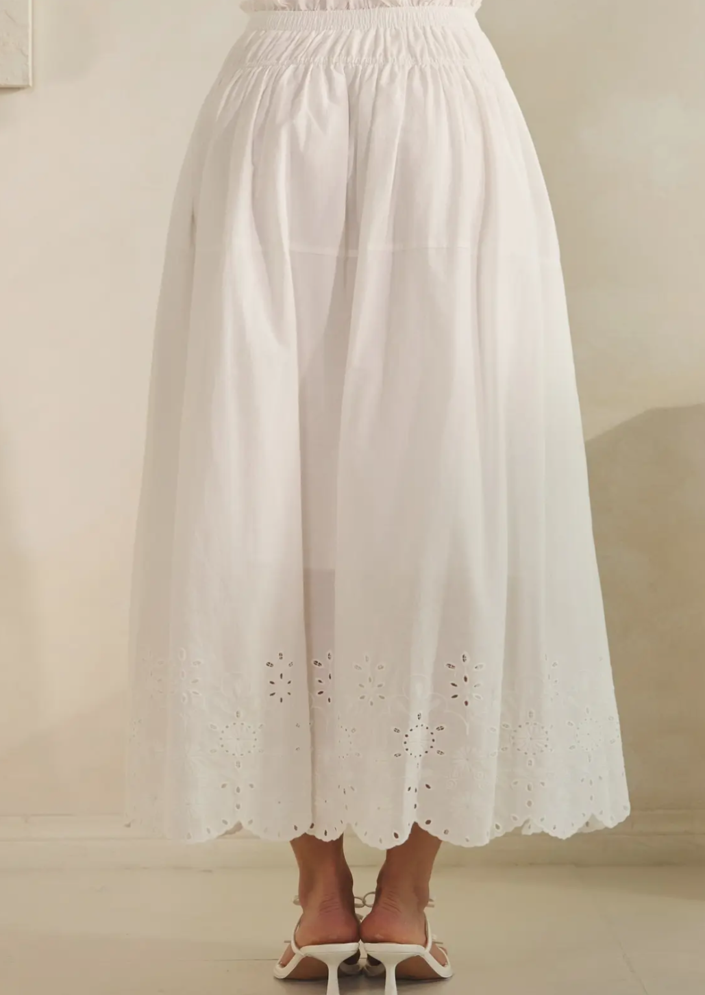 Eyelet Midi Skirt