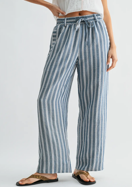 Striped Drawstring Trousers