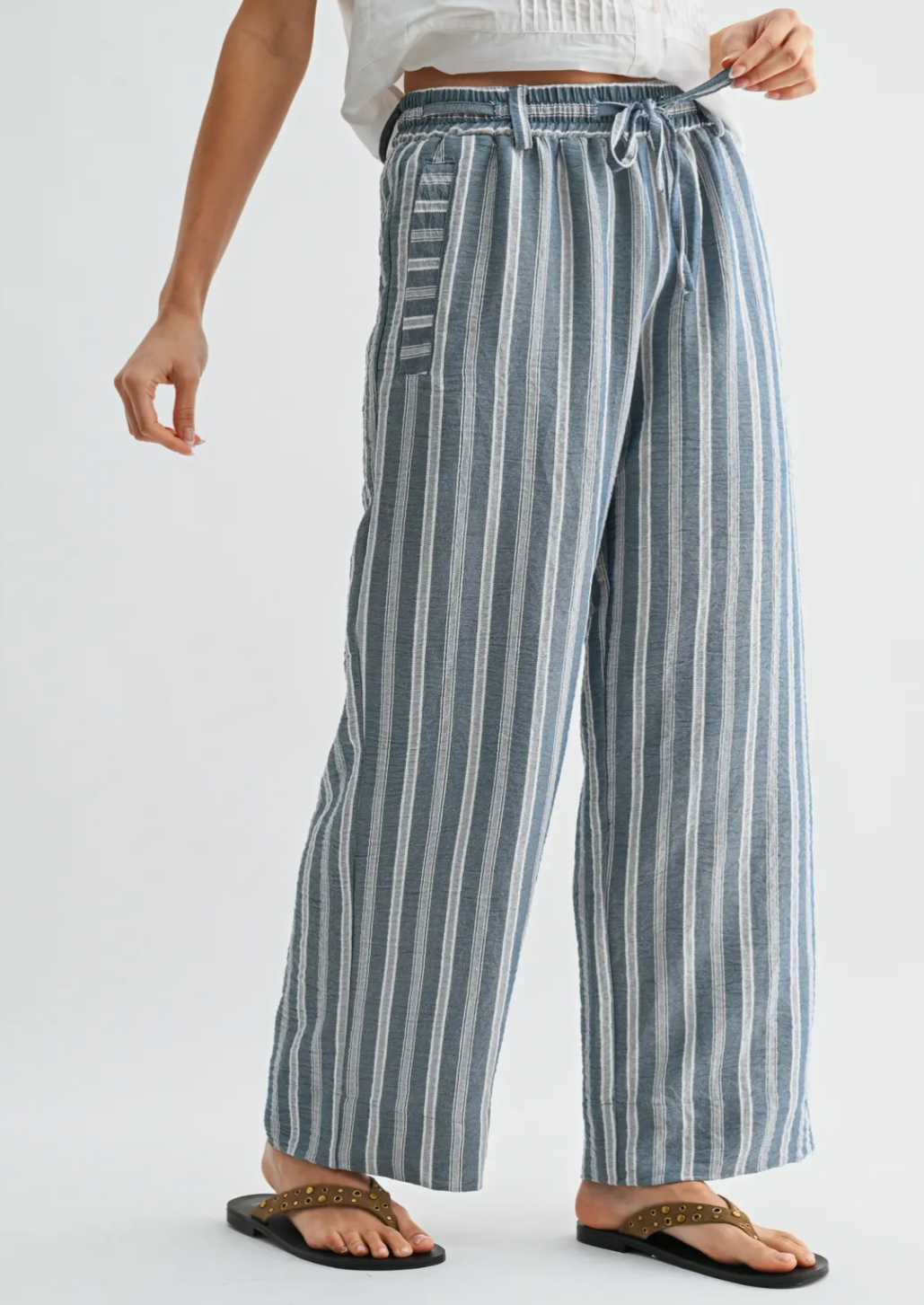 Striped Drawstring Trousers