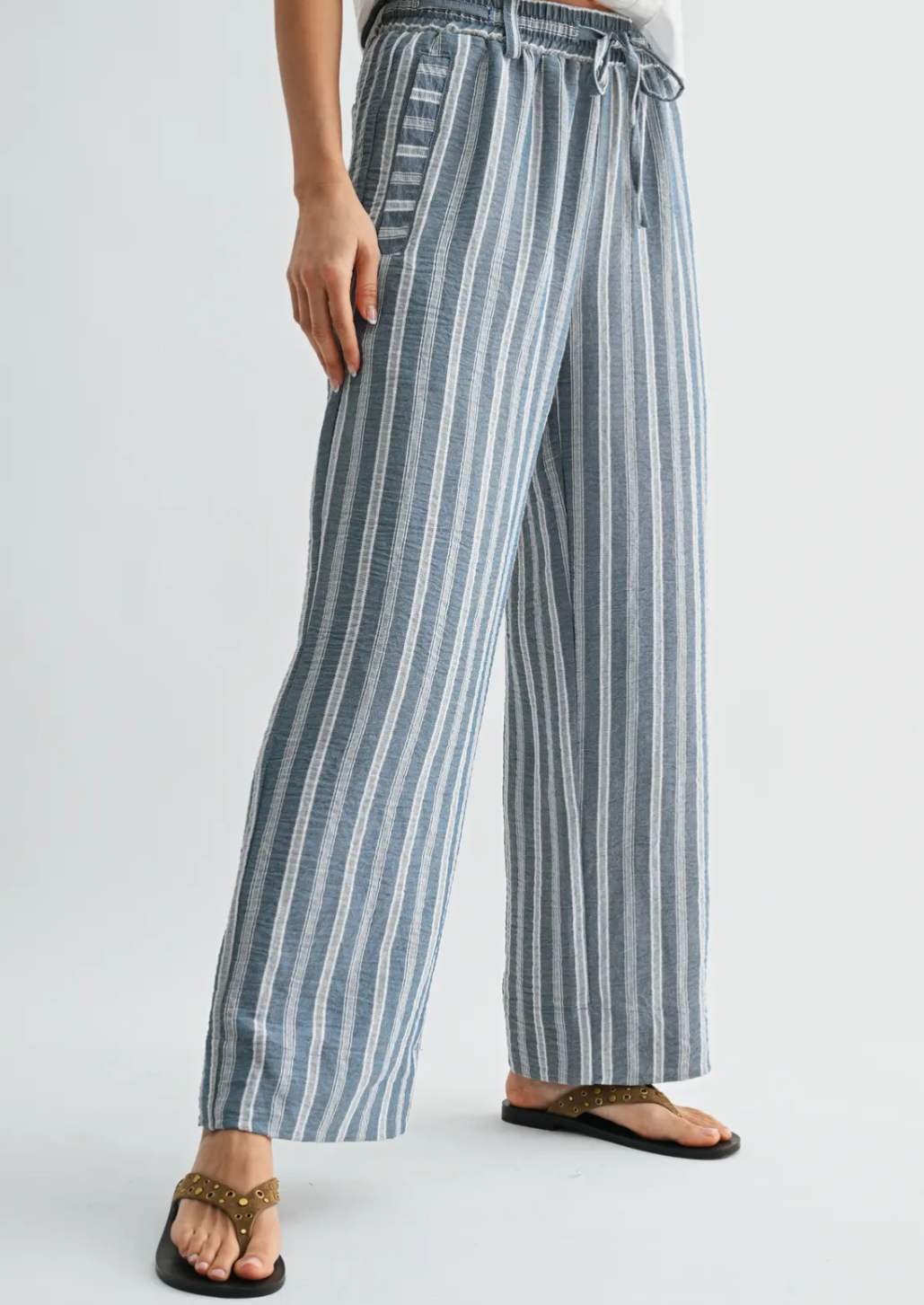 Striped Drawstring Trousers