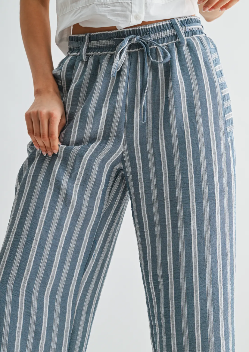 Striped Drawstring Trousers