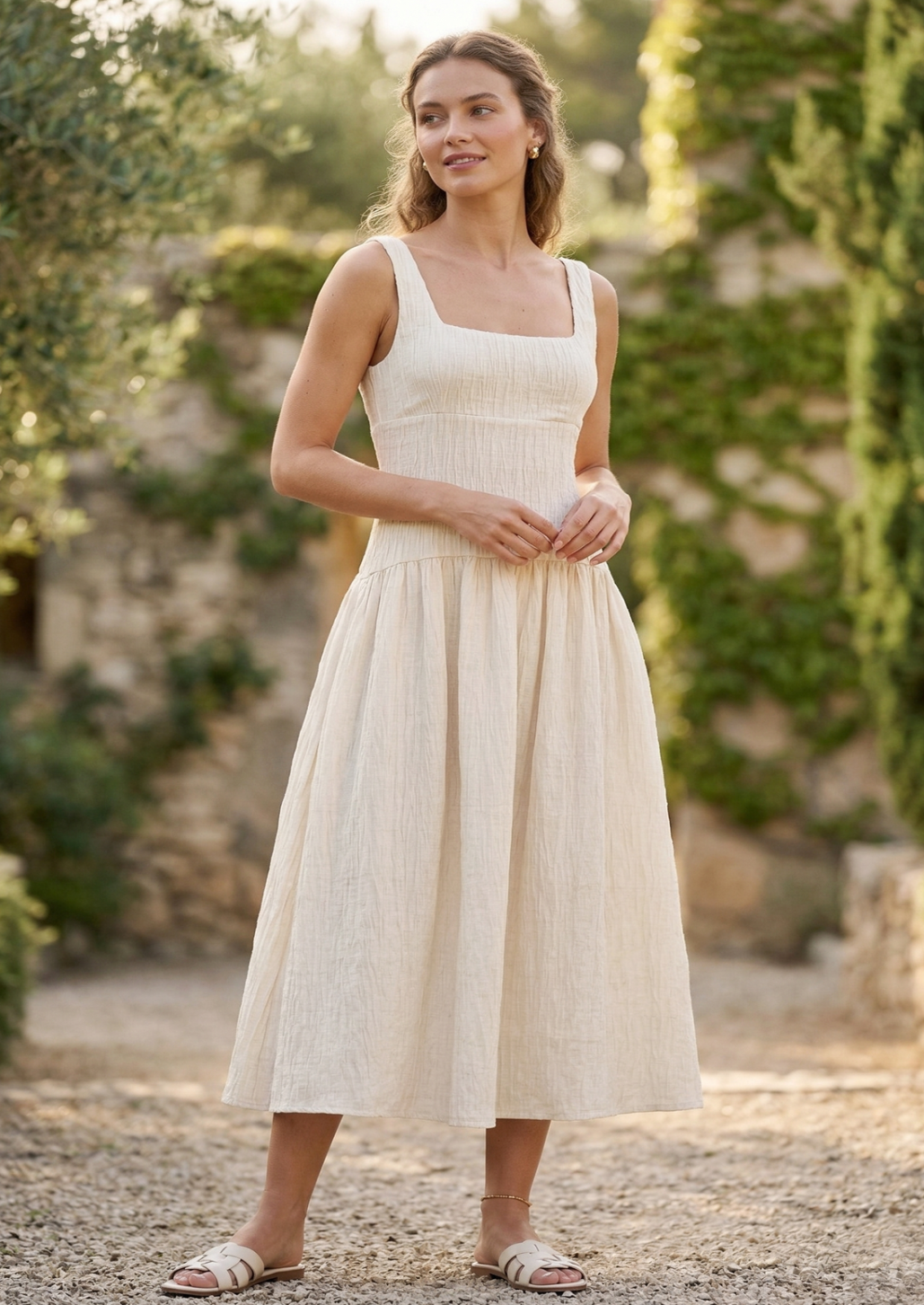 Butter Yellow Deep Back Skater Dress