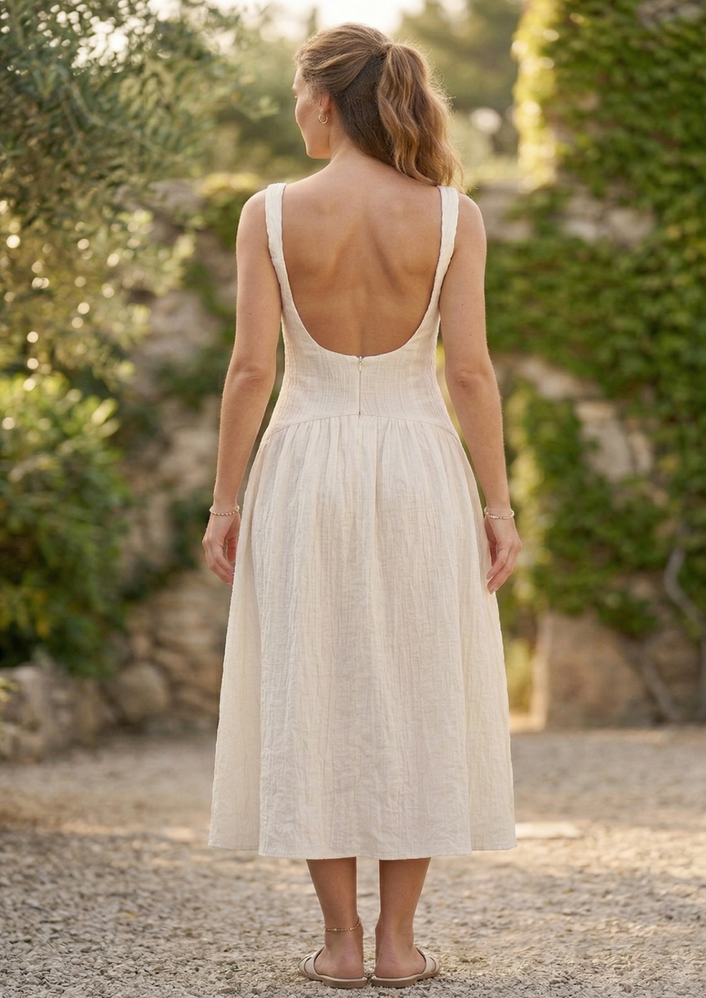 Butter Yellow Deep Back Skater Dress