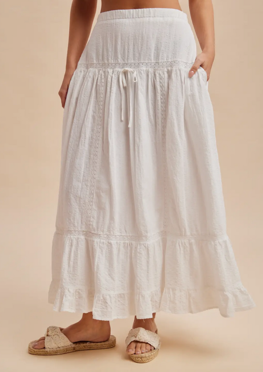 White Cotton Maxi Skirt