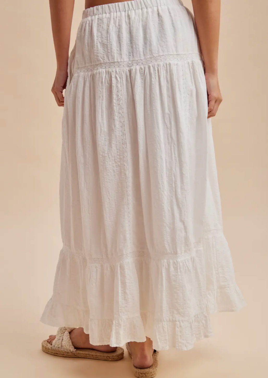 White Cotton Maxi Skirt
