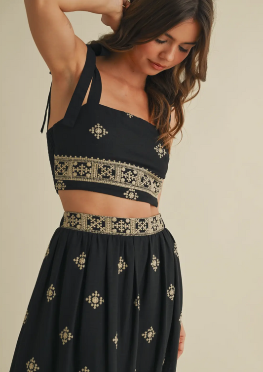 Embroidery Tie Up Top