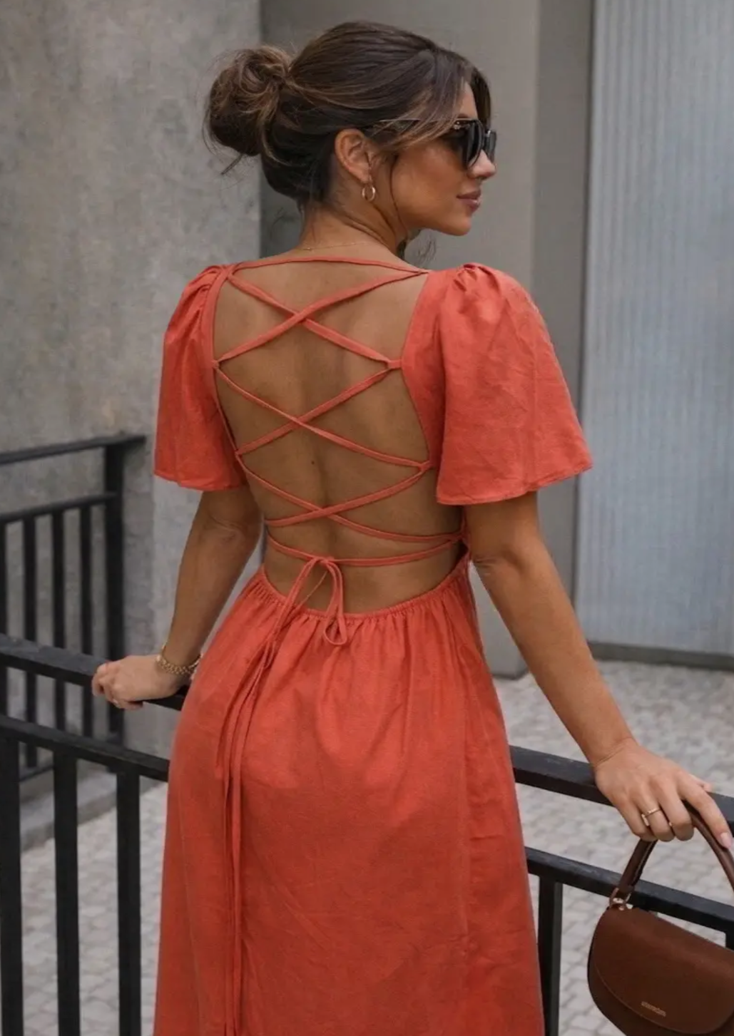 Crisscross Back Long Dress