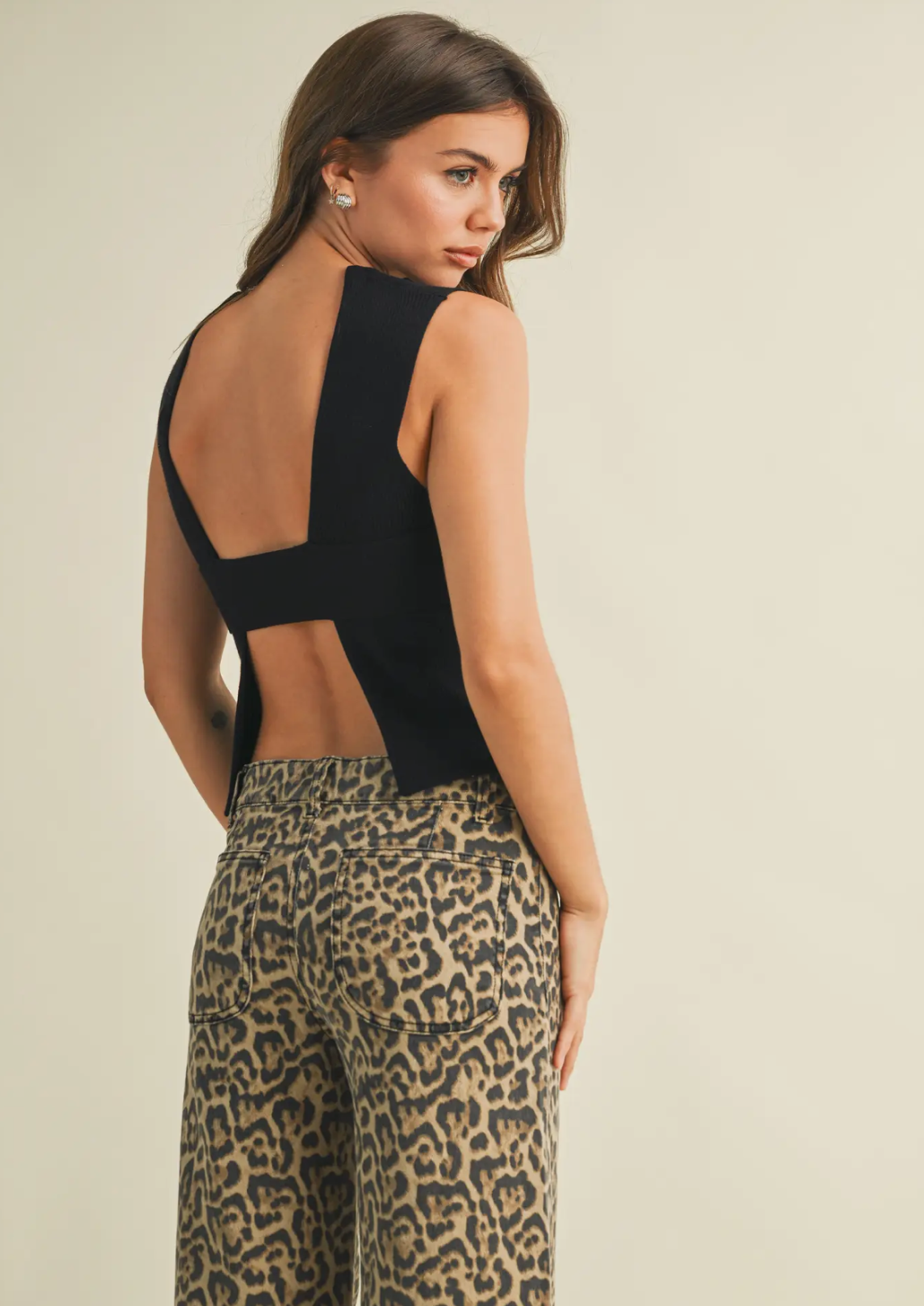 Knitted Open Back Top