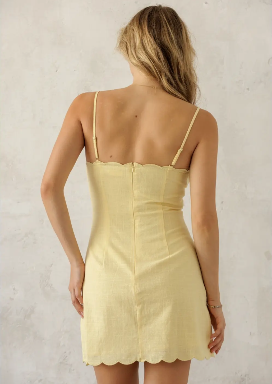 Scalloped Trim Mini Dress