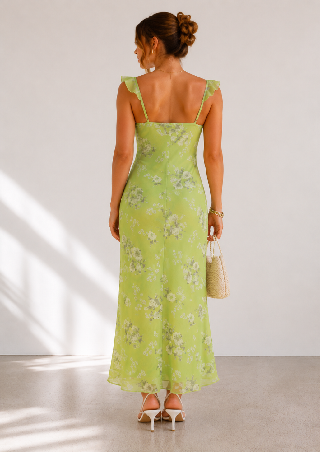 Floral Tie Front Midi Dress