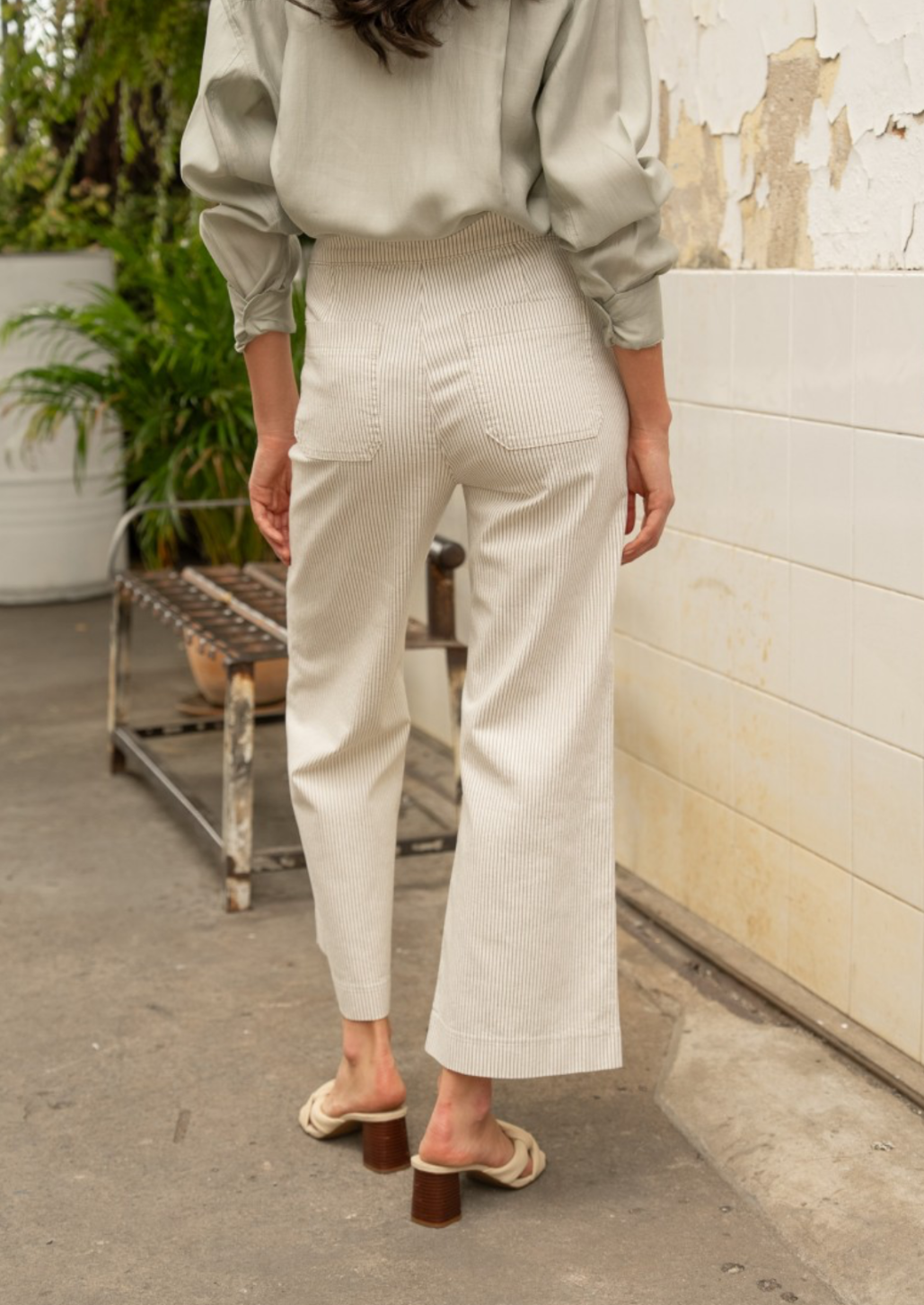 Six Button Victorine Stripe Jean