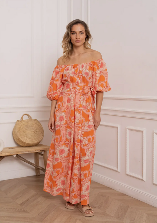 Orange Blossom Printed Cotton Dress