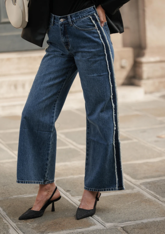 Sawyer Straight Leg jean with side fringe