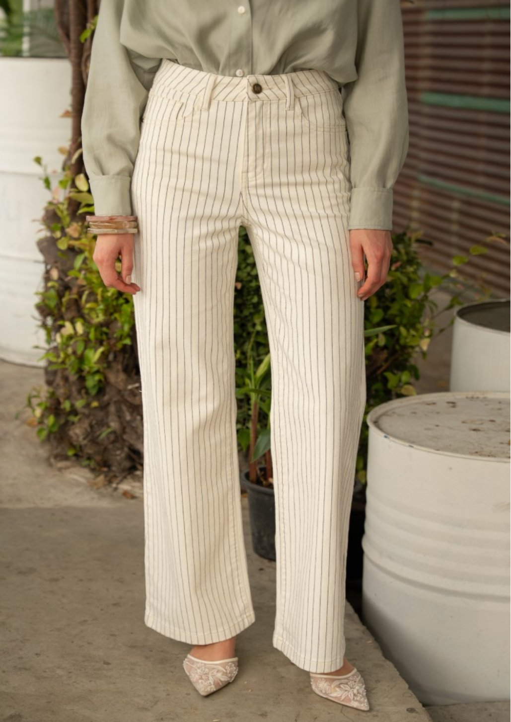Gabriel Striped Wide Leg Jean