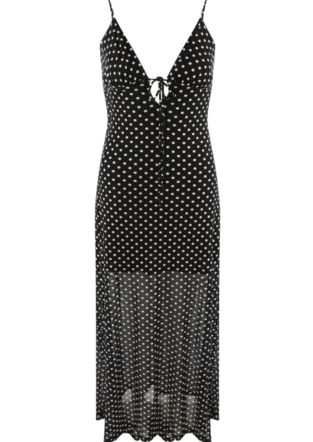 Polka Dot Cut Out Back Maxi Dress