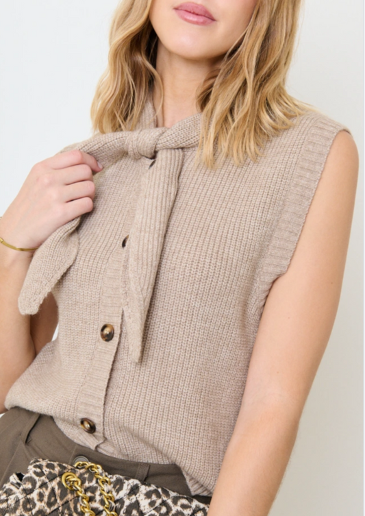 Olivia Taupe Tie Vest