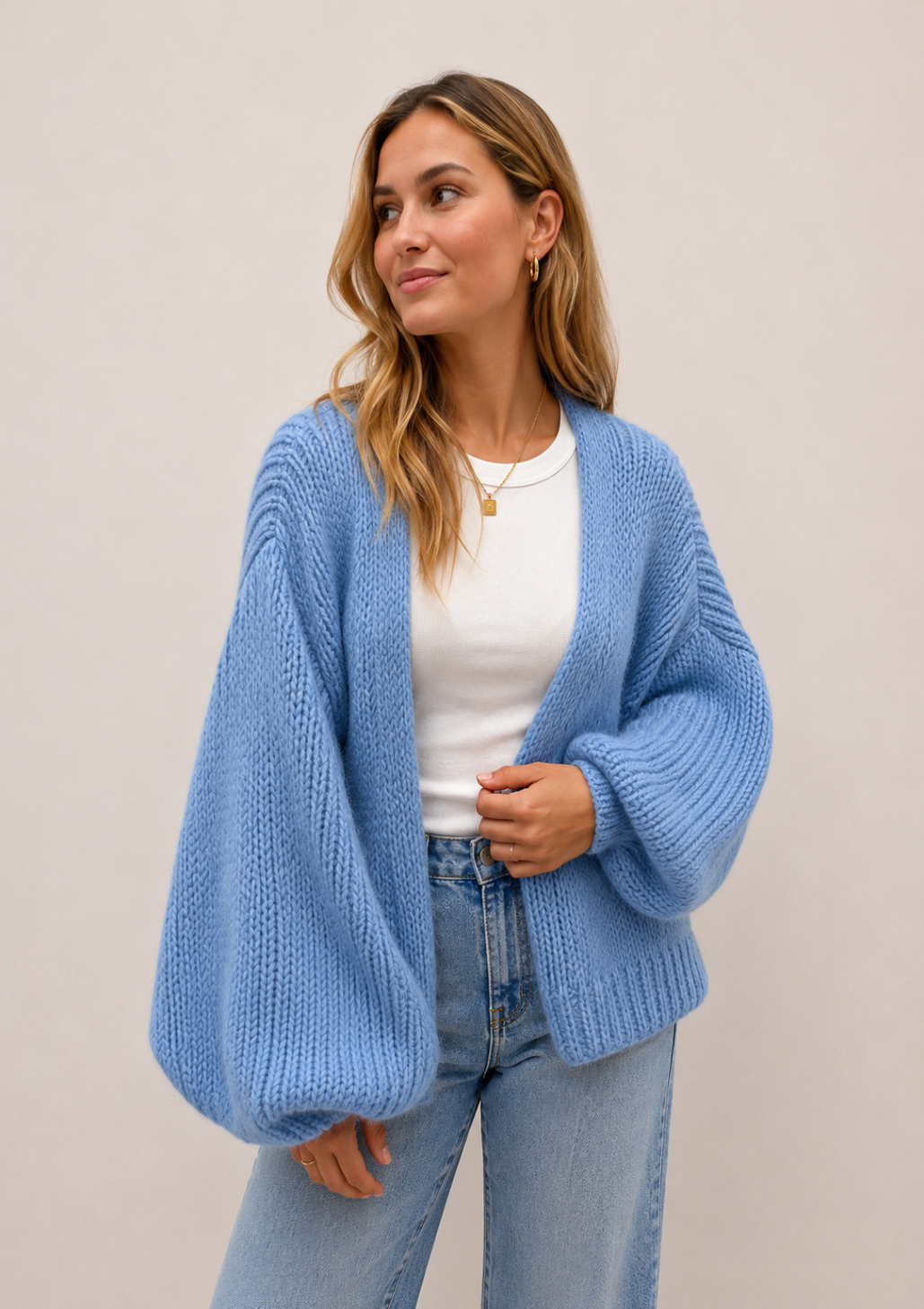 Jean Blue Bernadette Oversized Mohair Cardigan
