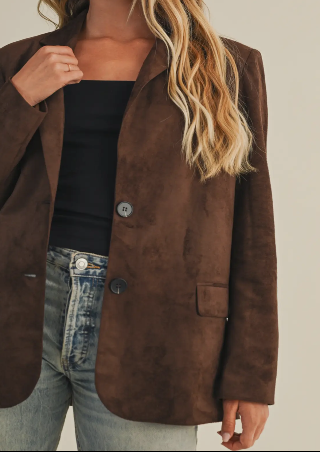 Espresso Suede Blazer