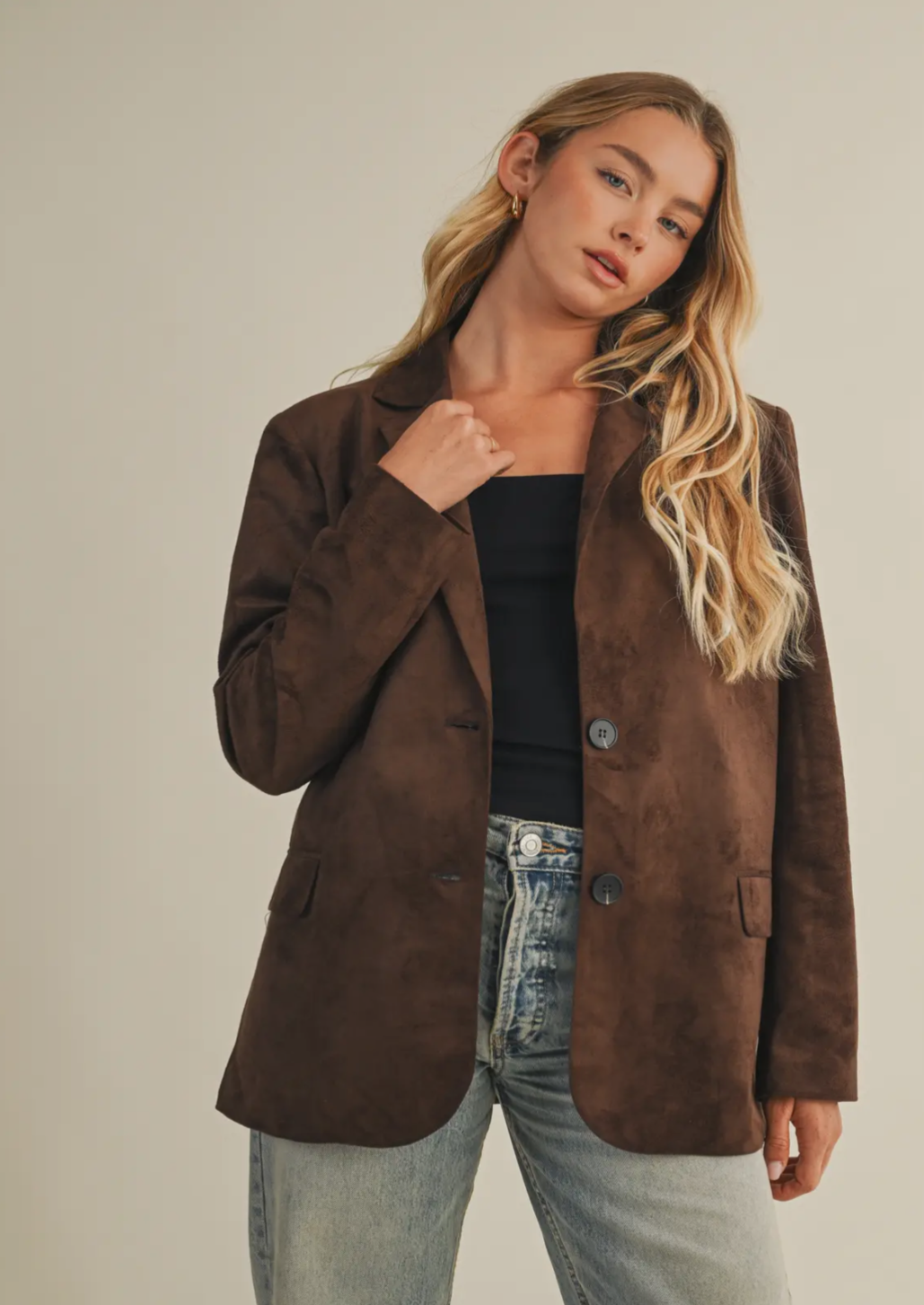 Espresso Suede Blazer