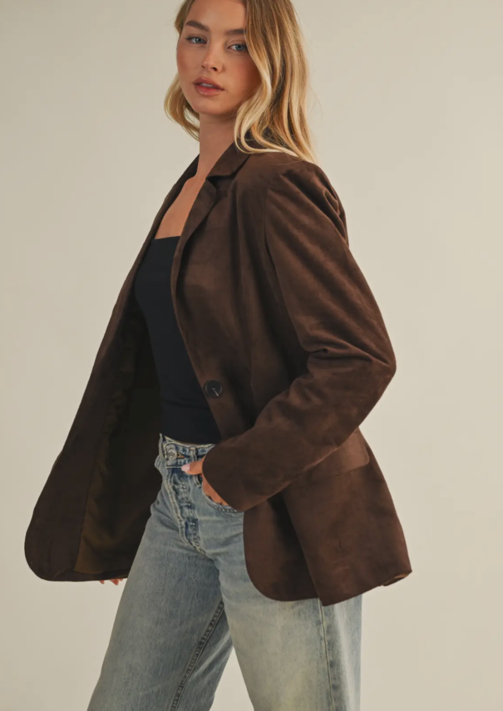 Espresso Suede Blazer