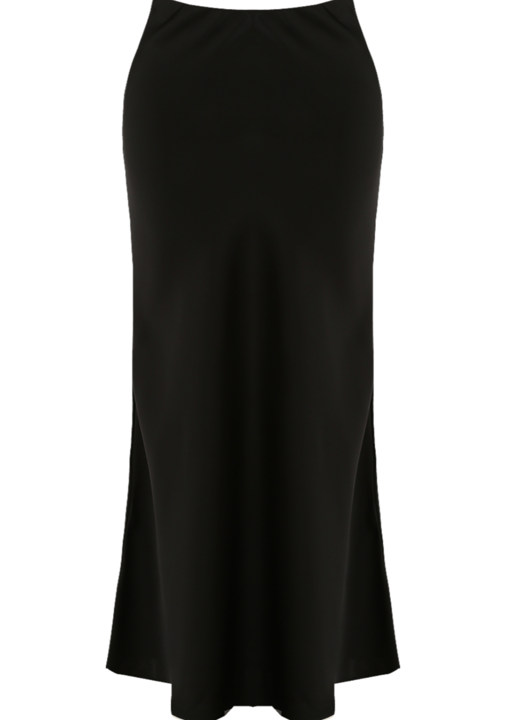 Black Satin Bias Cut Maxi Skirt