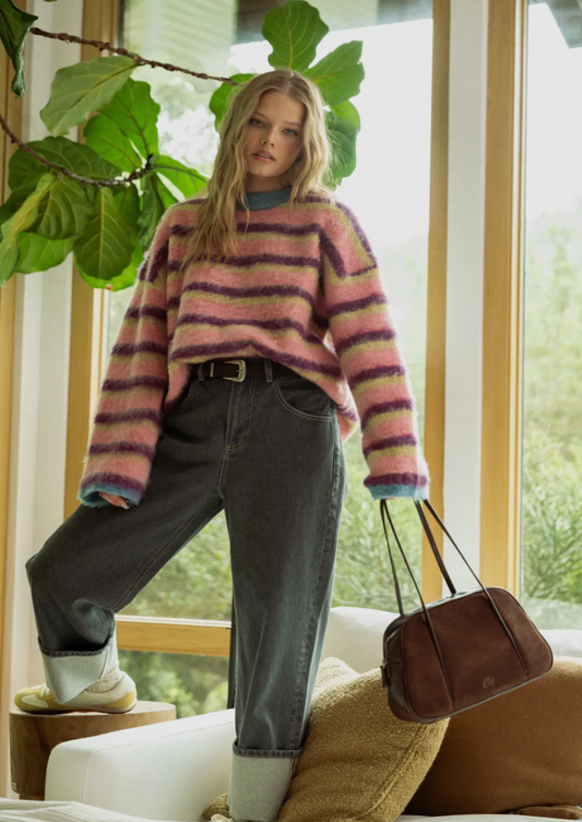 Multi Colour Brushed Effect Jumper