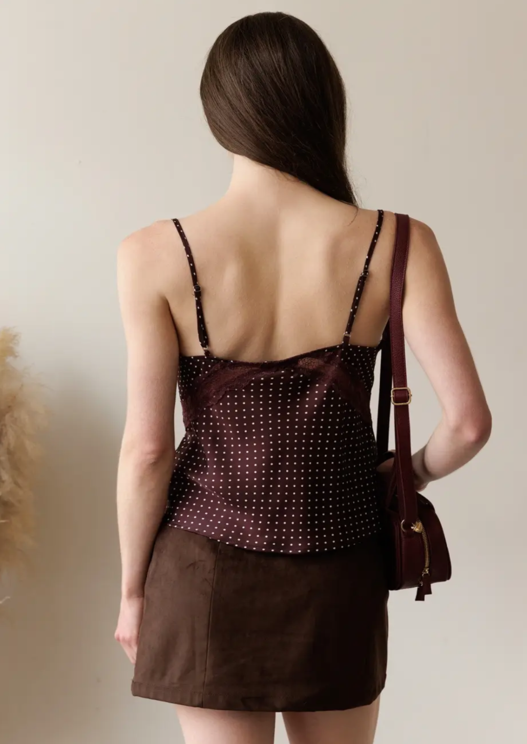 Polka Dot Satin Lace Cami