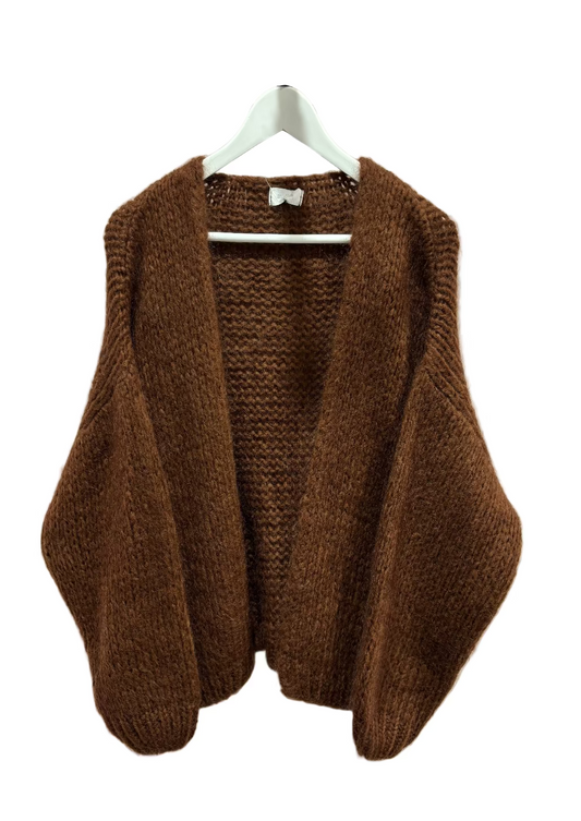 Bernadette Brown Oversized Mohair Cardigan