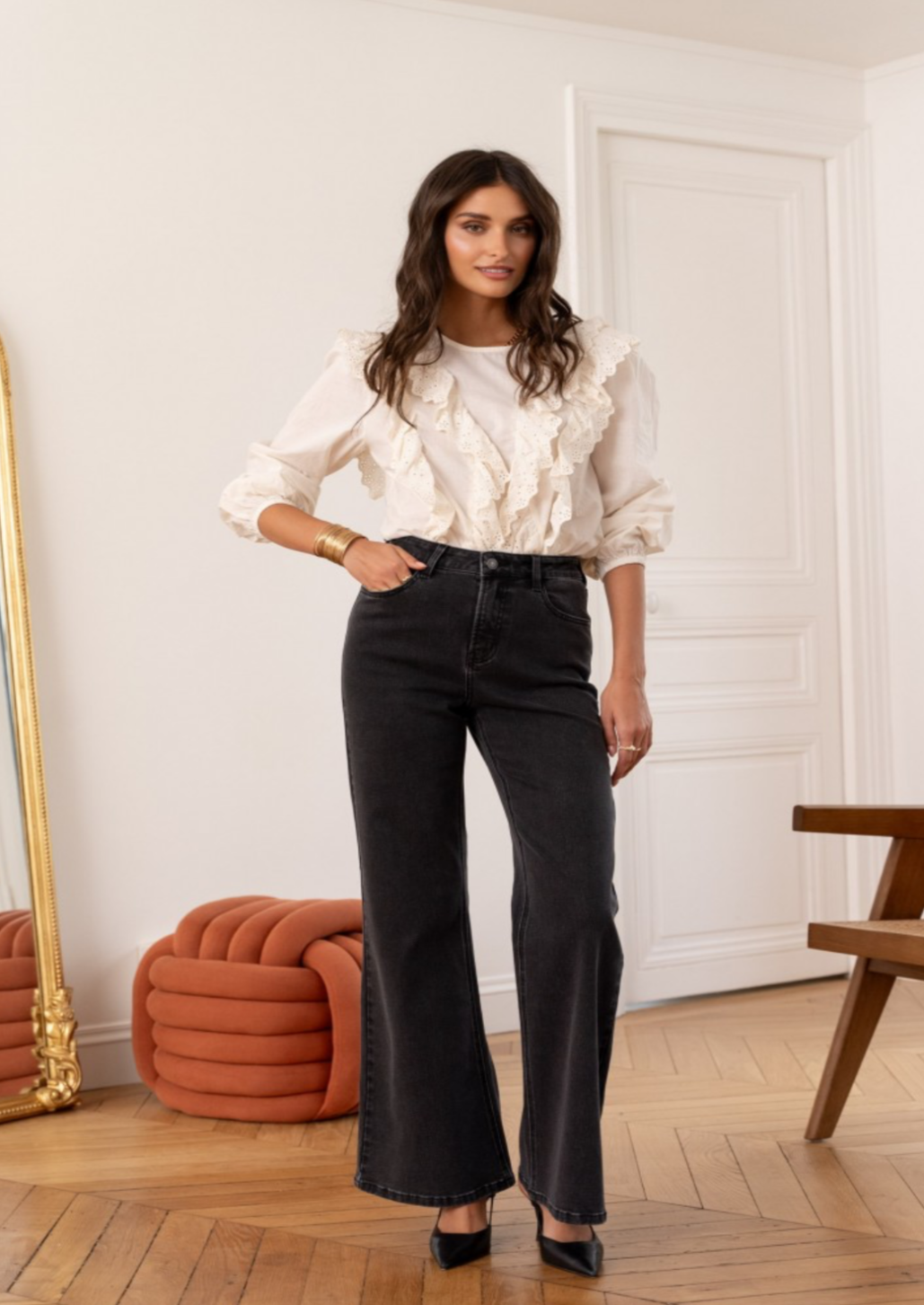 Wide Leg Dark Grey Gabriel