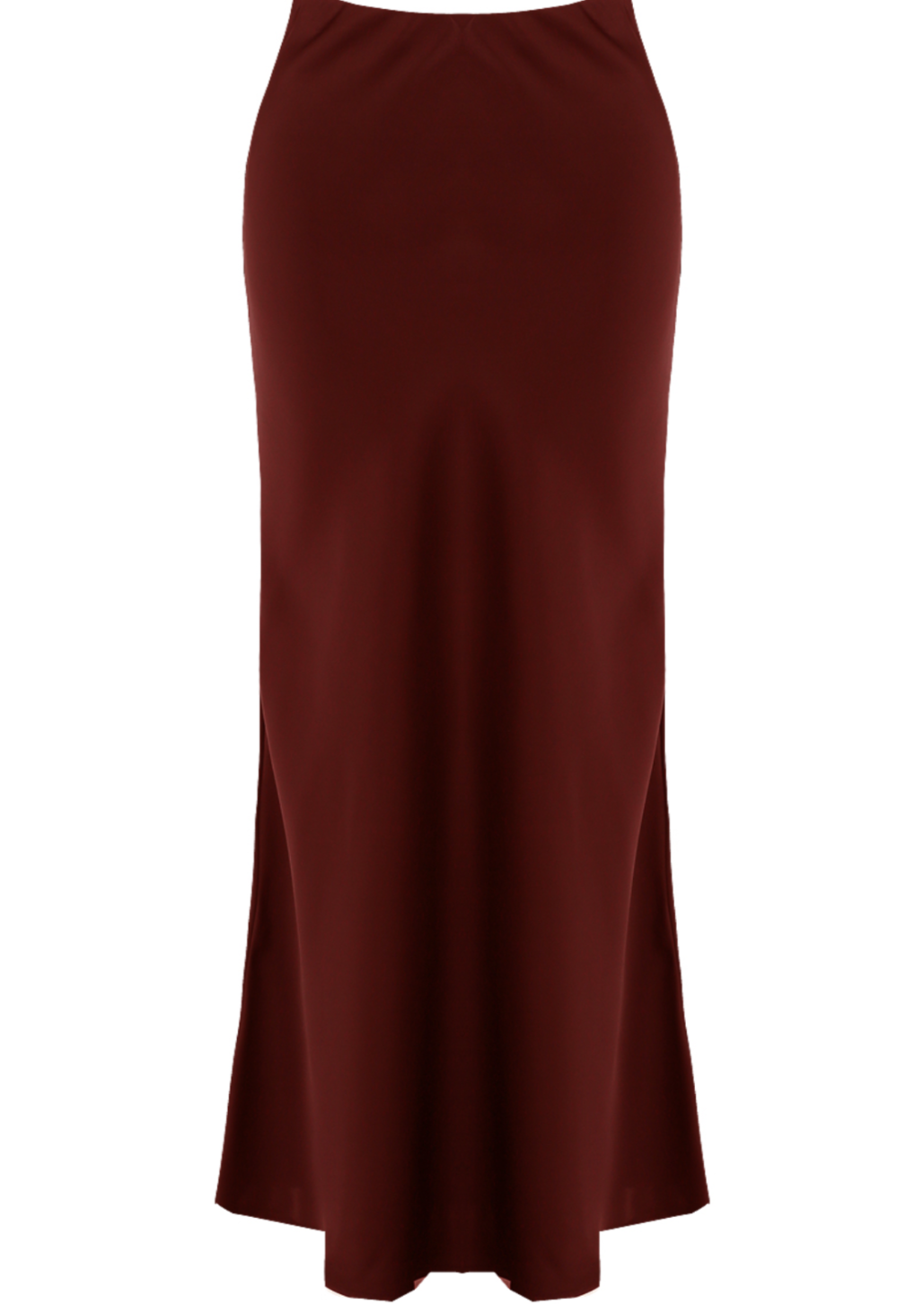 Burgundy Satin Bias Cut Maxi Skirt