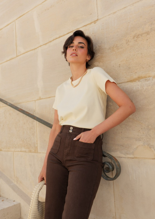 Yellow Cotton T Shirt