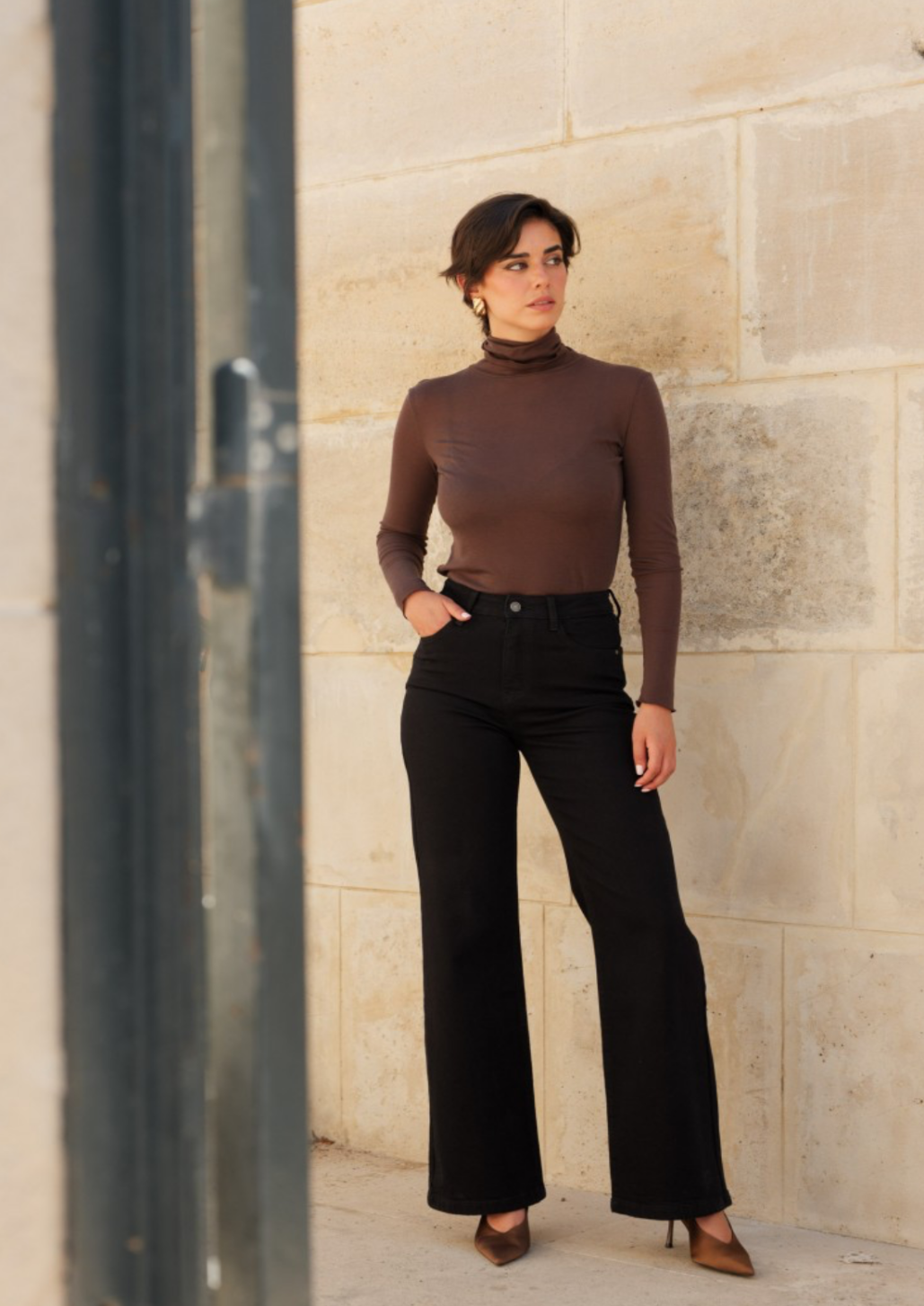 Gabriel Black Wide Leg Jean