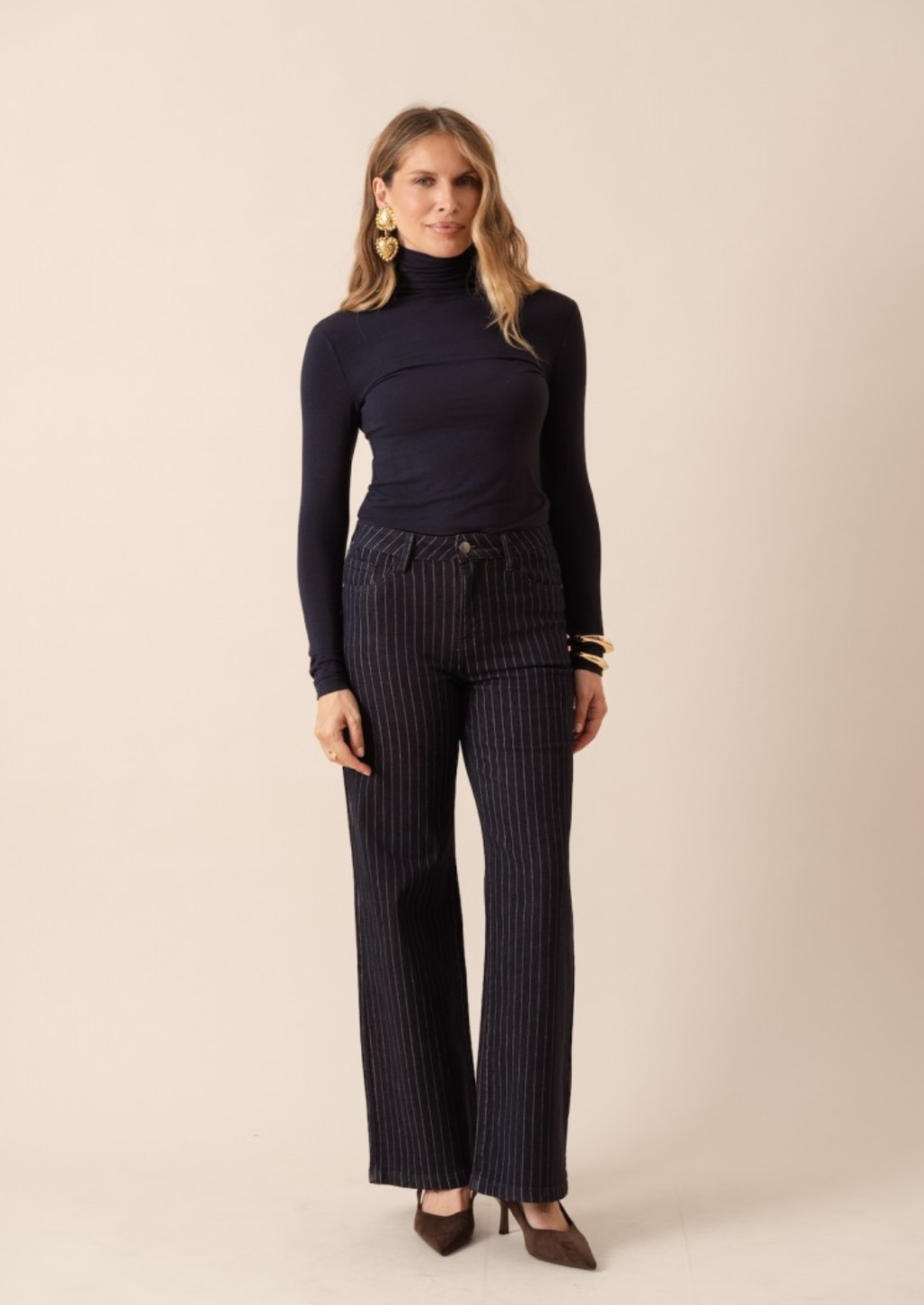 Gabriel Wide Leg Stripe Jean