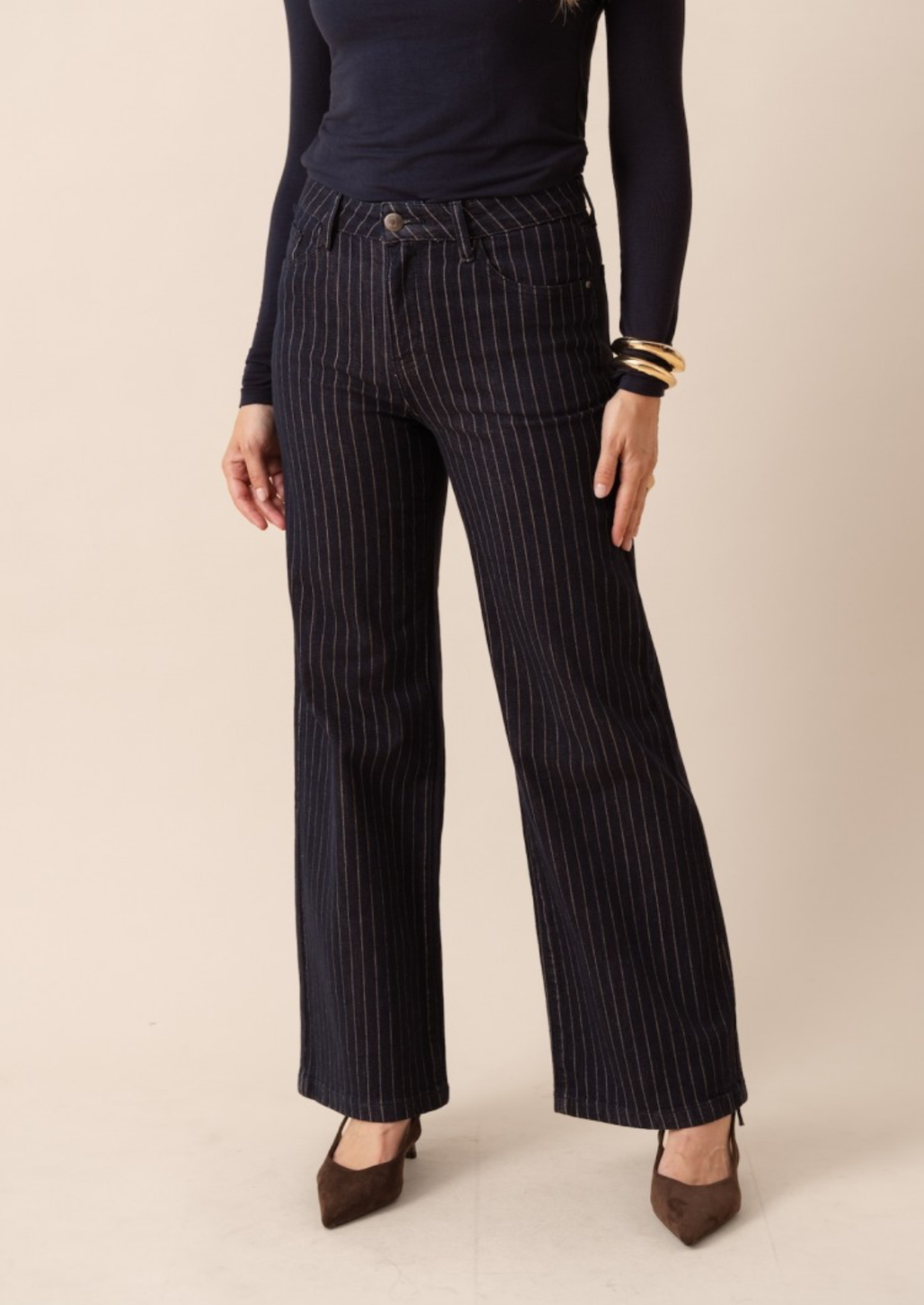 Gabriel Wide Leg Stripe Jean