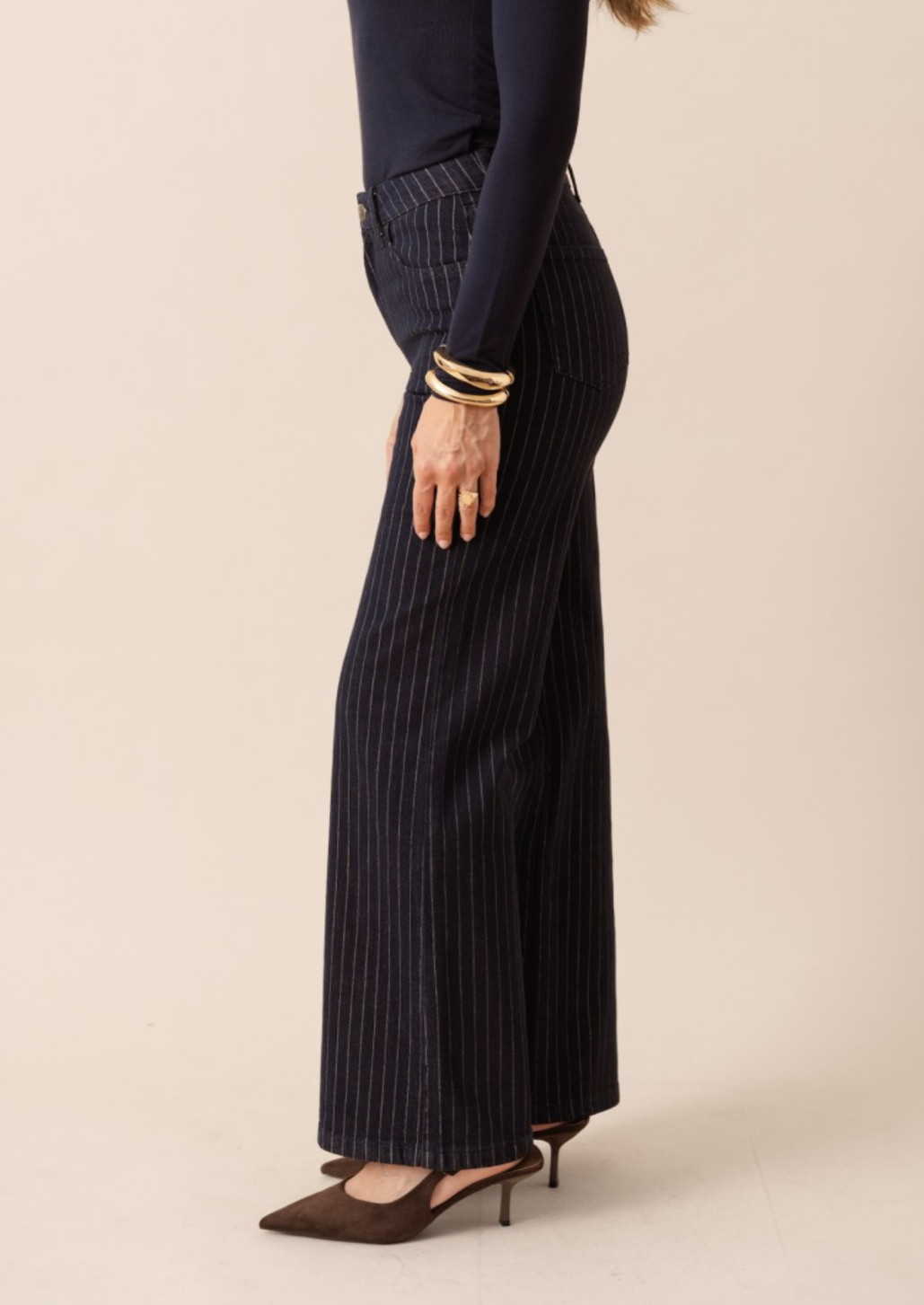 Gabriel Wide Leg Stripe Jean