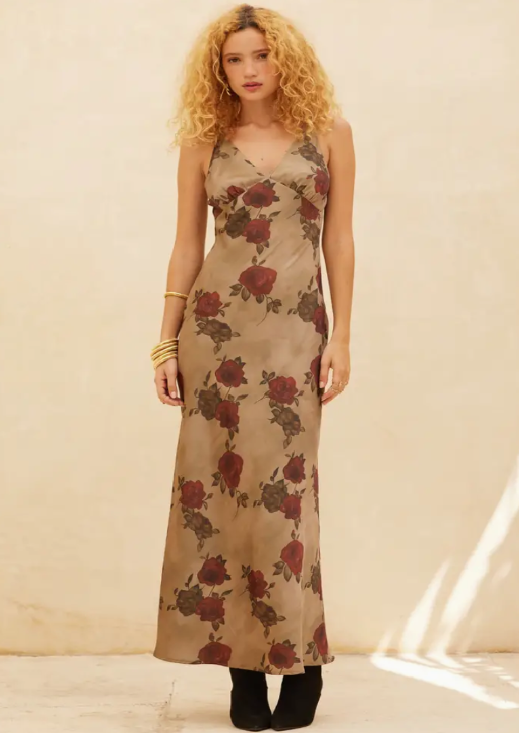 Floral Print Bias Cut Dress