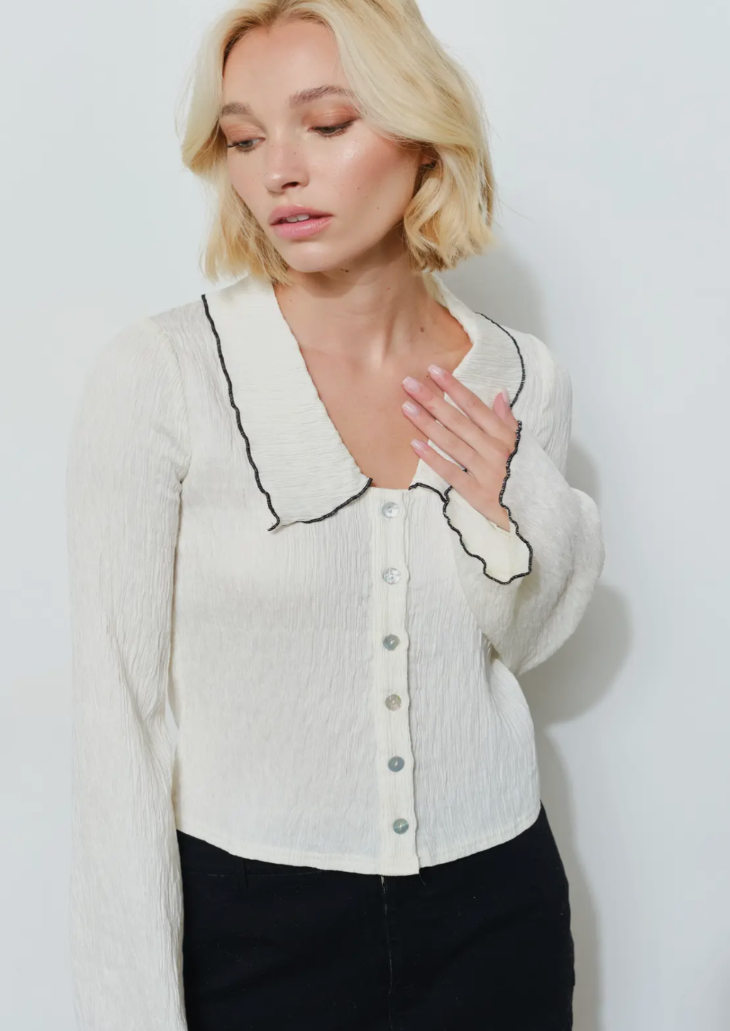 Pepper Button Front Top