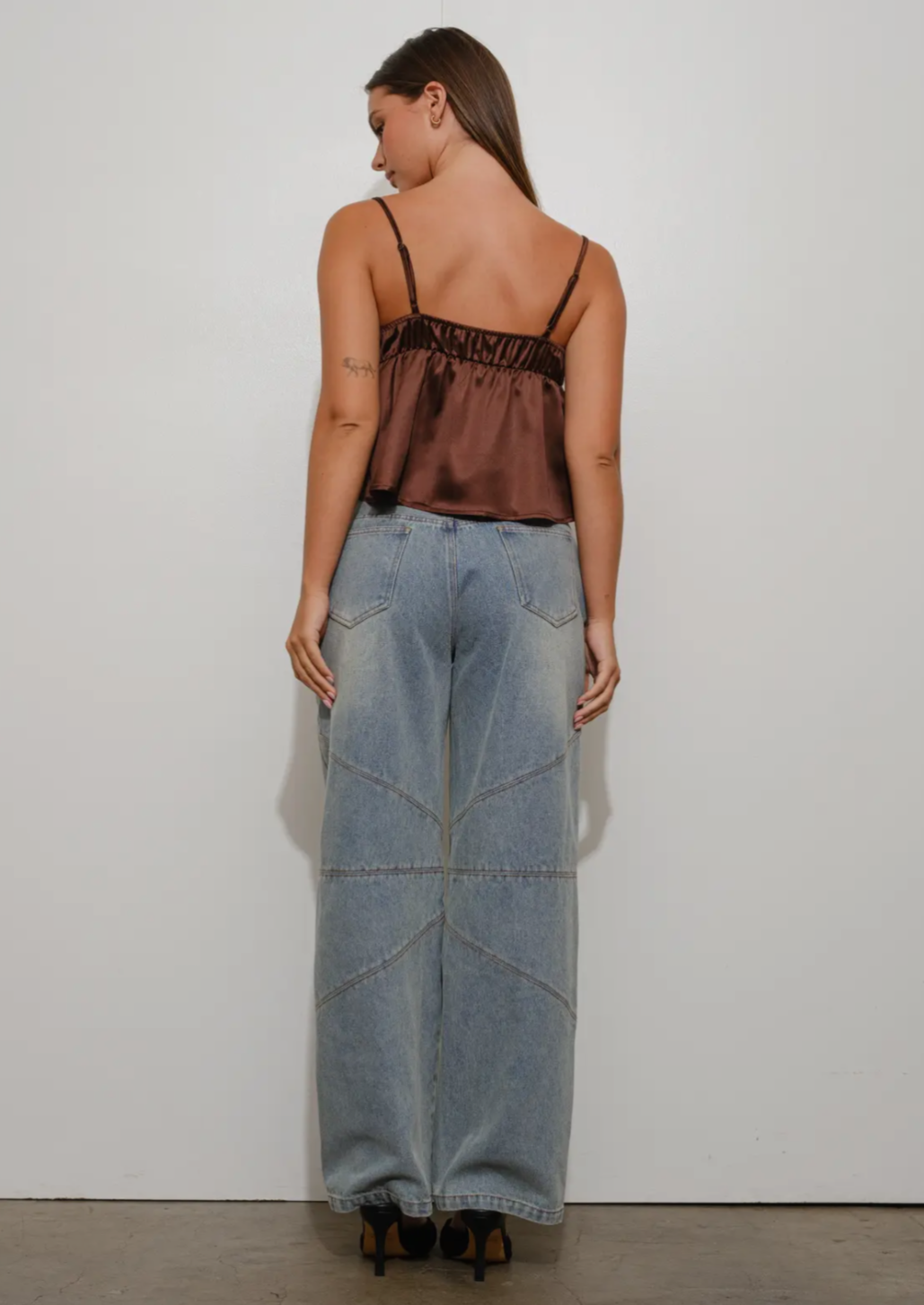 Lace Trim Satin Cami