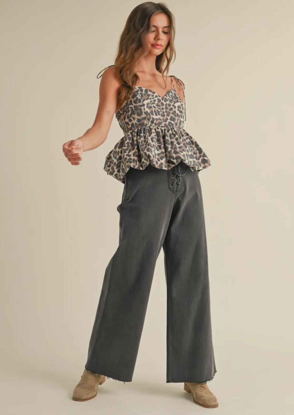 Leopard Print Balloon Bottom Top