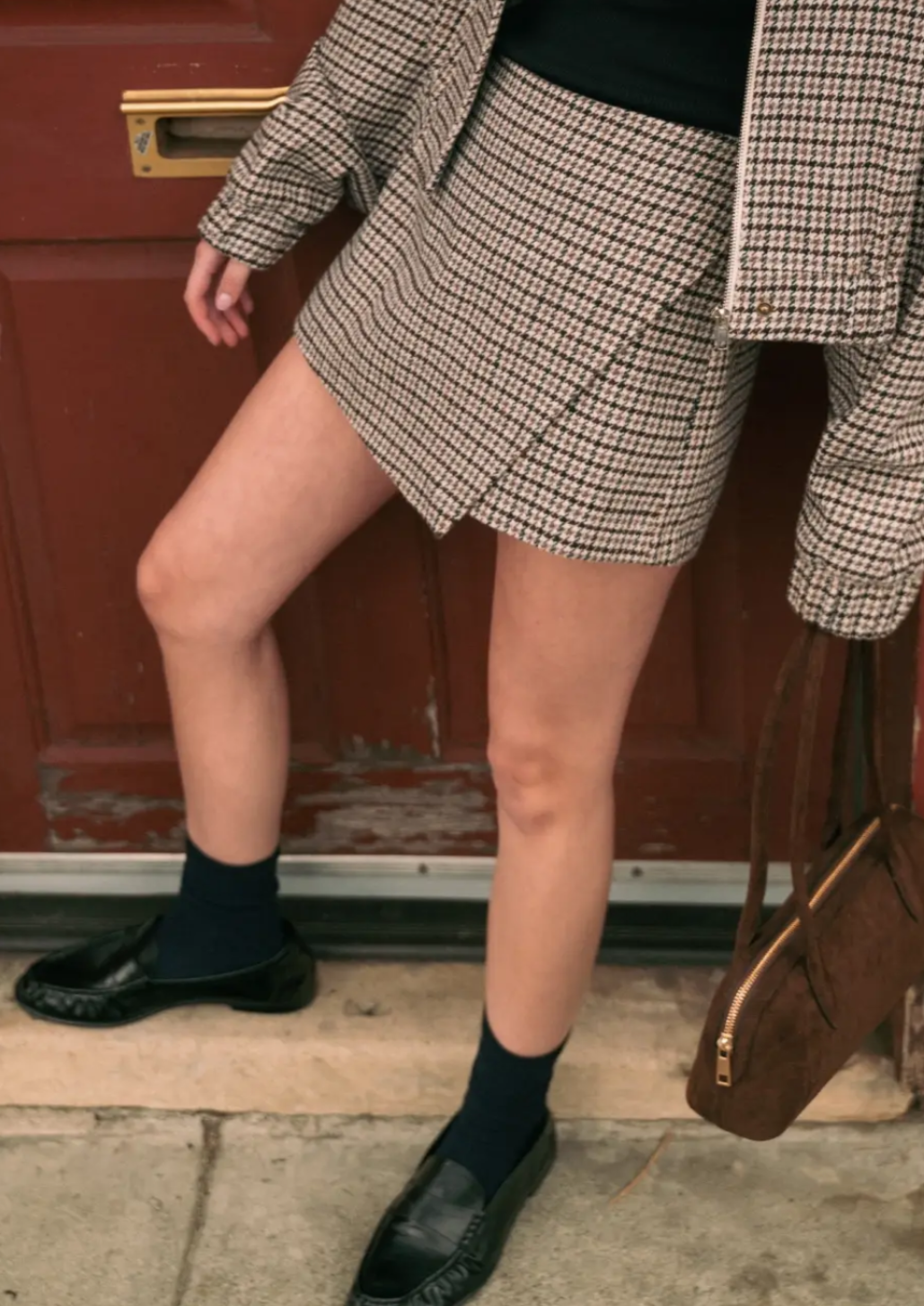Houndstooth Pattern Mini Skort
